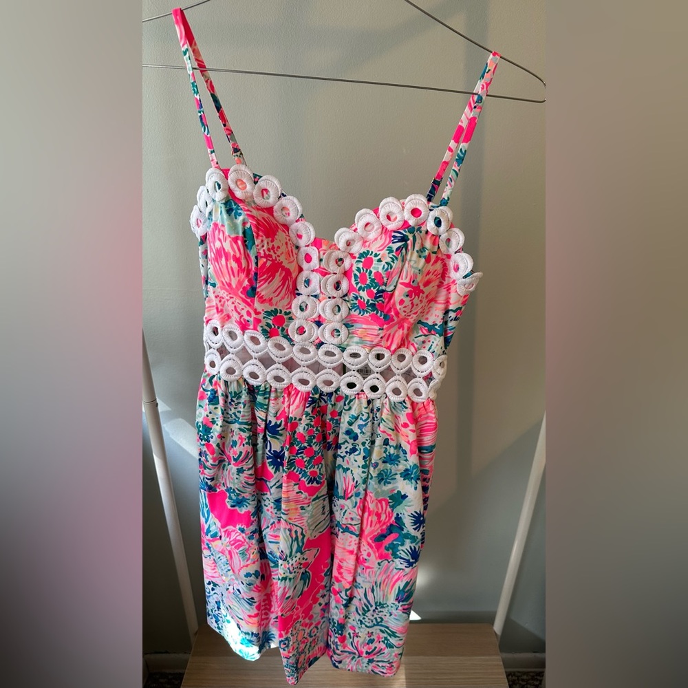 Lilly Pulitzer, Rare, Rika Dress, Tiki Pink, Size 00, Tags,